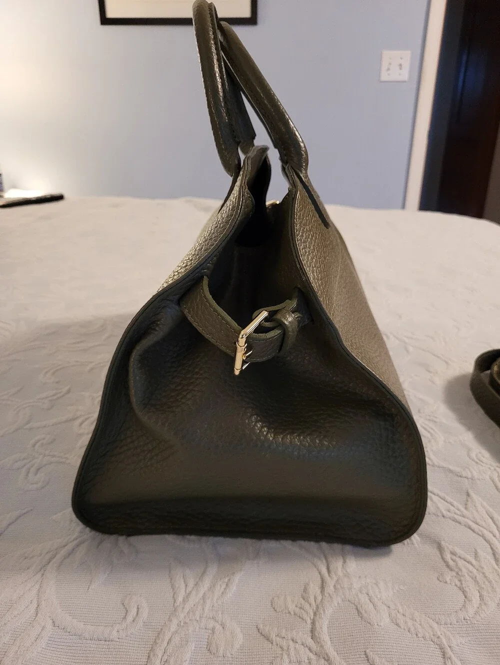 Divina Firenze  Olive Green Leather Satchel